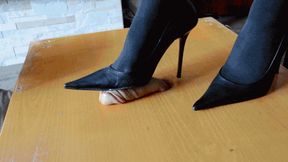 Shoejob with black xl pointed black heels and nude red bottom heels 30 min multi POV Small File