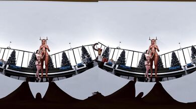 Giantess VR unleashes fiery threesome with huge blonde futa