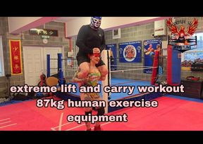 Extreme lift and carry workout .. 87kg