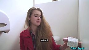 Glory-hole blowjob continues with sudden sex in the toilet