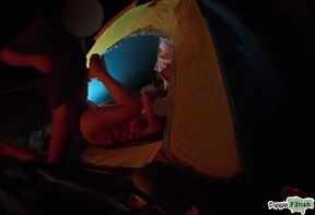 Unexpected Tent Encounter: A Threesome Surprise for Our 10K Celebration!