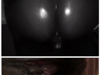 Oiled up Ebony Ass getting Pounded by Boyfriend