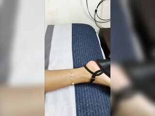 This is how a pair of high heels are modeled with a short costume that shows off all her enjoyable college panties.