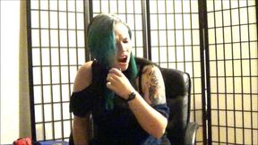 Self gagged college girl