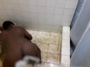 My stepbrother walks in while I clean my shower
