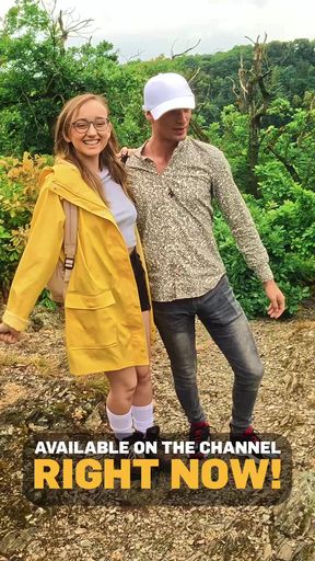 Crazy girl hiker fucks in the forest