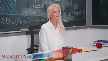 Anita Blue's Classroom Seduction with a Hung Young College Boy