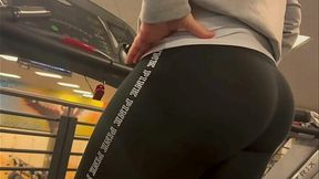 Bubble Butt Gym Exhibitionist in See-Through Leggings