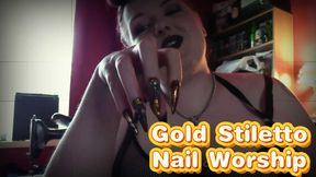 Gold Stiletto Nail Worship