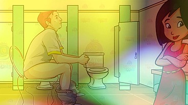 Gay Bathroom Dirty Talk Straight male gets Shemale JOI