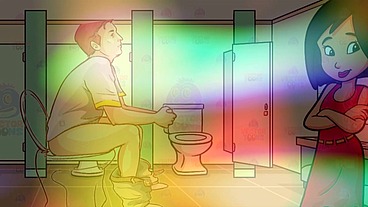 Gay Bathroom Dirty Talk Straight male gets Shemale JOI