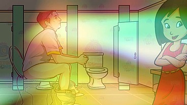 Gay Bathroom Dirty Talk Straight male gets Shemale JOI