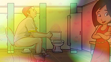 Gay Bathroom Dirty Talk Straight male gets Shemale JOI