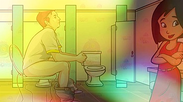 Gay Bathroom Dirty Talk Straight male gets Shemale JOI