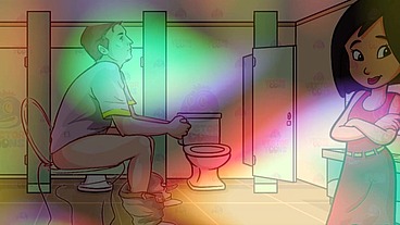 Gay Bathroom Dirty Talk Straight male gets Shemale JOI