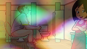 Gay Bathroom Dirty Talk Straight male gets Shemale JOI