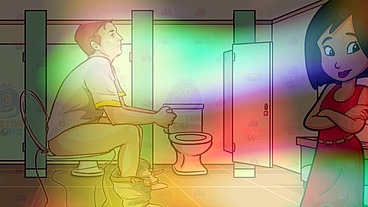Gay Bathroom Dirty Talk Straight male gets Shemale JOI