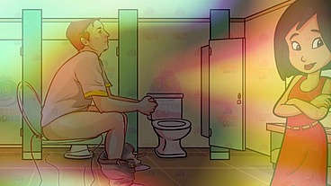 Gay Bathroom Dirty Talk Straight male gets Shemale JOI