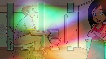 Gay Bathroom Dirty Talk Straight male gets Shemale JOI