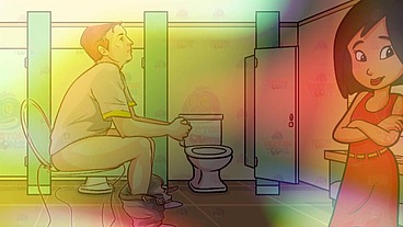 Gay Bathroom Dirty Talk Straight male gets Shemale JOI
