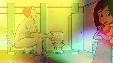 Gay Bathroom Dirty Talk Straight male gets Shemale JOI