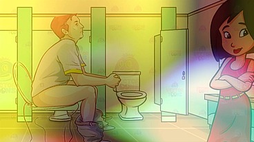 Gay Bathroom Dirty Talk Straight male gets Shemale JOI