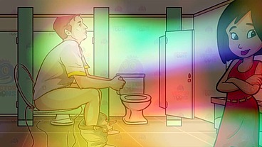 Gay Bathroom Dirty Talk Straight male gets Shemale JOI