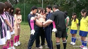 Cute Japanese Teen talk to Blow his Coach in front of another female Teammates