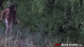 Stranded stud jerking off at an isolated island