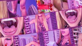 The giantess Cassie destroying the city euphoria