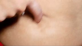 Blue Dangle Belly Ring Belly Button Fingering (HD) WMV