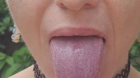 Spit Bubbles on Sloppy Long Tongue