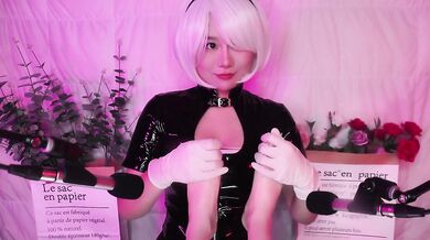 2B Cosplay Girl Destroyed By ASMR Body and Leg Massage