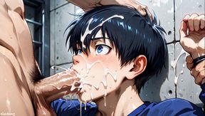 Blue Lock Yaoi Isagi Yoichi raw twink gushing cum cartoons