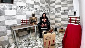 dominant tnt leather milf in cold room. smoking, bdsm boots, cigar and boom orgasm