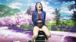 Teen Hinata Hyuga Cosplayer Gives Deep Blowjob on Webcam