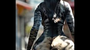 Big Booty Cat Woman with EDM (AI-generated)