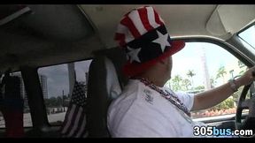 Public bus ride turns into naughty fuck session with a teen babe