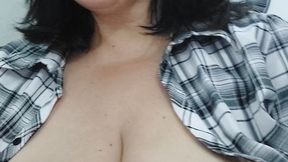 Playing with my huge boobs!