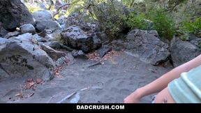 Outdoor hiking sex with step daddy