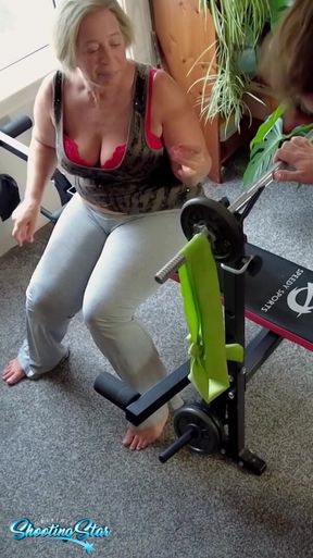 Portrait (for Mobile) Home Fitness Creampie with My Personal Trainer