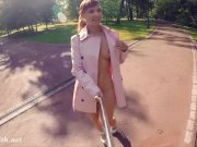 Jeny Smith fully naked in a park got caught