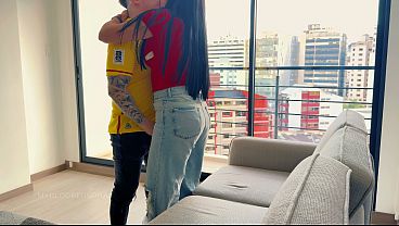 My boyfriend's friend visits me in Colombia and we have steamy doggystyle sex.