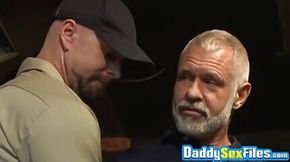 Daddy Allen Silver rimmed and fucked by bald Mitch Vaughn