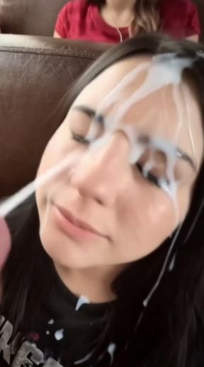 Fake cum Ai generated White girl Cumshot Facial Cum