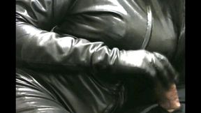 Smoking wife in leather gloves jerking me 2