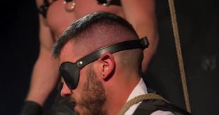 Serious nude pleasures in rough BDSM gay play for two horny studs