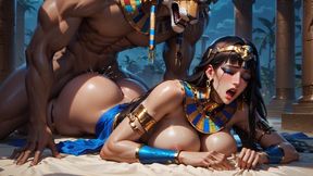 Egyptian Goddess Gets Fucked in her Temple by the Sphynx God AI