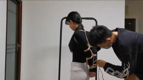 chinese couple play rope bondage at home