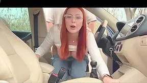 Eva Soda In Beautiful Redhead Begs To Fuck Her In The Car - Russian Amateur